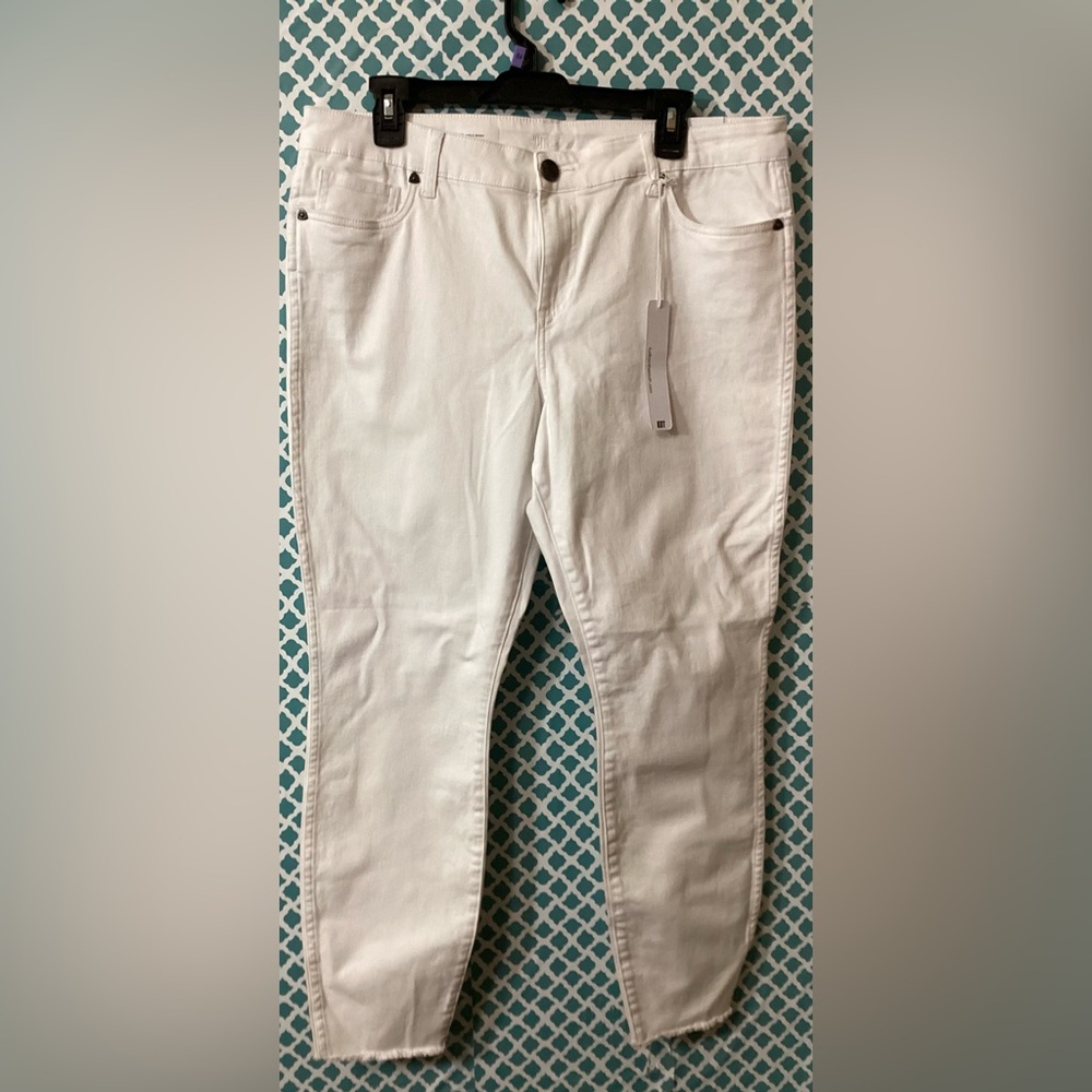 Kut from the Kloth Donna crisp White Jeans ankle skinny women’s size 16